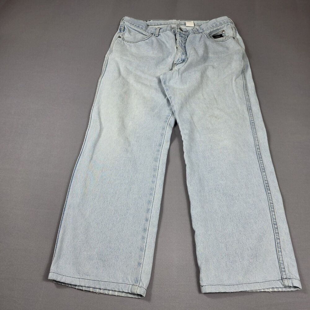 Harley Davidson Blue Jeans Men's Size 36x30 VTG THRASHED FLAWS light Wash Y2K